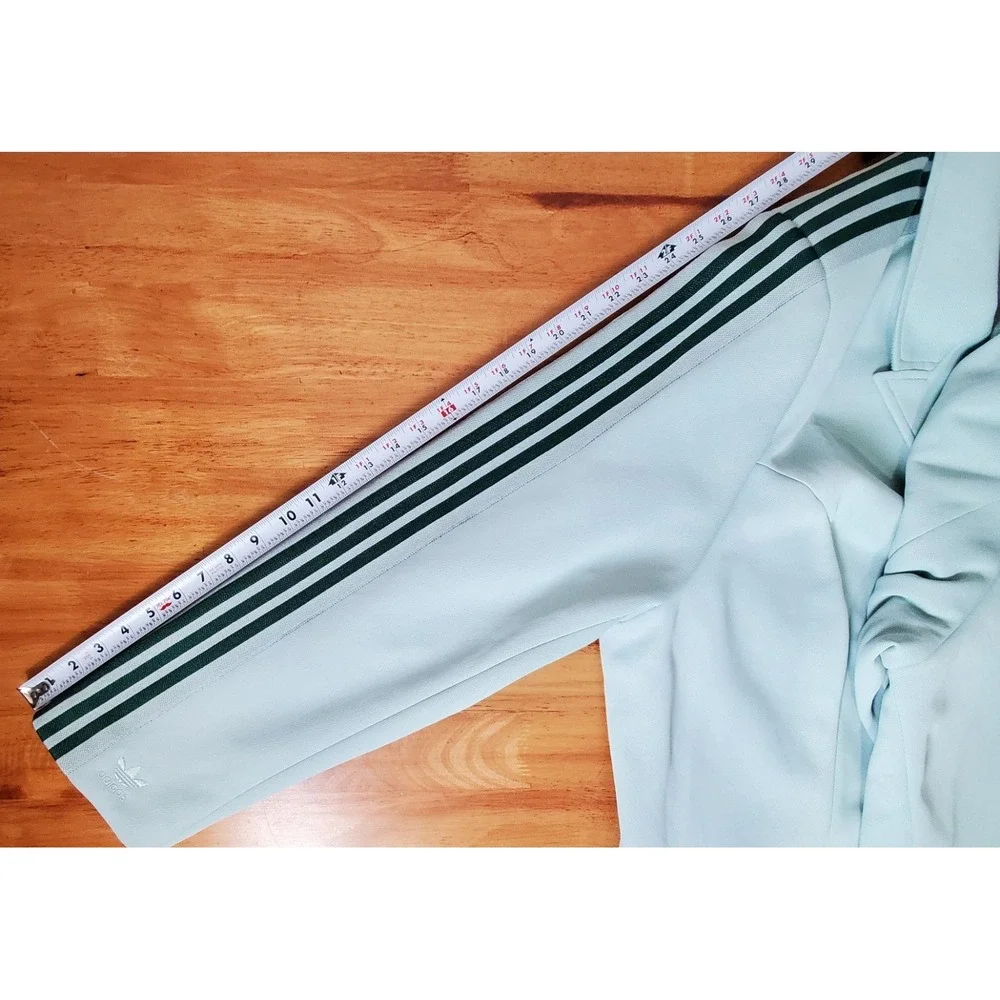 NWT Adidas‎ Ivy Park Women's Suit Jacket 4X Green Tint Streetwear Stripe FLAW